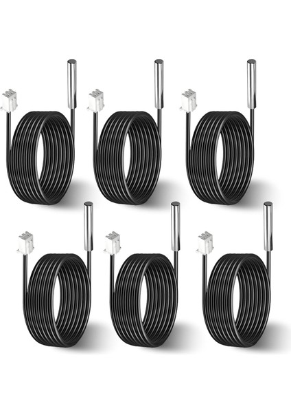 6 Pcs 10K Sıcaklık Sensörü Probu, 1 Metre Su Geçirmez 10K Termistör, Paslanmaz Çelik 3950 Ntc-Termistor Sensör Probu (Yurt Dışından)