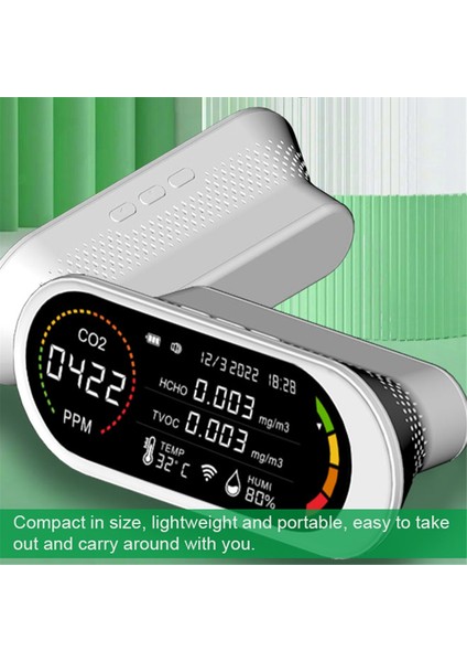 5 Arada 1 Hava Kalitesi Dedektörü Tvoc Hcho Co2 Metre Karbon Dioksit Sıcaklık Nem Testi Hava Kalitesi Monitörü (Yurt Dışından) indirimleri