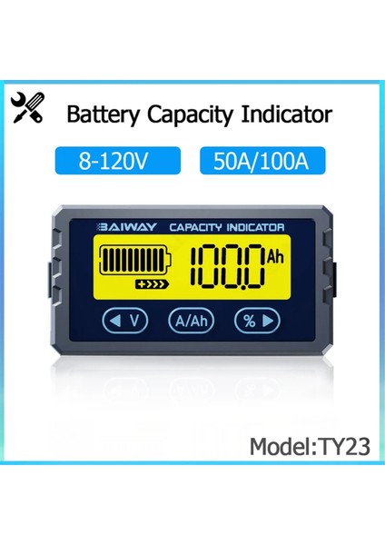 Baiway Pil Test Cihazı 8V-120V 50A Coulomb Metre Kapasite Göstergesi Lityum Iyon Dedektörü Coulomb Metre Voltmetre (Yurt Dışından) modelleri