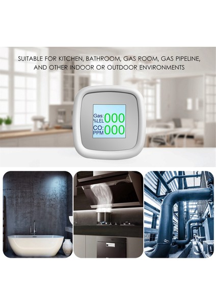 Tuka Yanıcı Gaz Dedektörü Gaz Alarmı Dijital Gaz Algılama Sensörü Ses Alarm Akıllı Hava Kalitesi Dedektörü, A (Yurt Dışından) fırsatları
