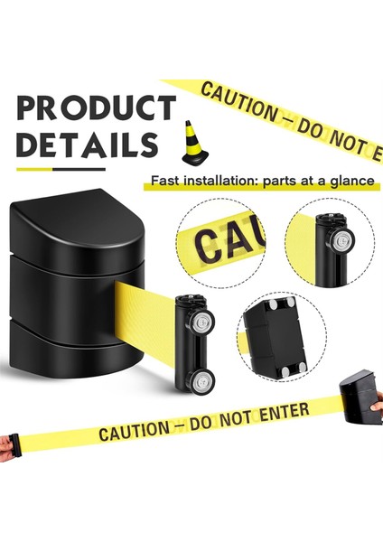 16.4ft Manyetik Geri Çekilebilir Duvar Bariyeri, Duvar Montajı Kalabalık Kontrol Duvar Geri Çekilebilir Kemer, Abs Kılıflı Güvenlik Kemeri, 2 Pcs (Yurt Dışından) modelleri