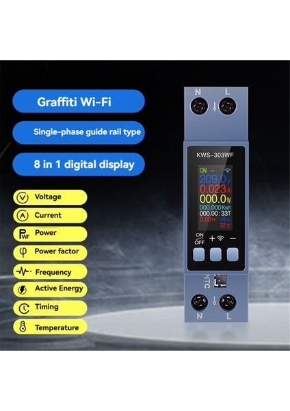 Tuya Wifi Enerji Ölçer Din Ray Montajı Dijital Voltmetre Ammetre Wattmetre Ac 100-290V Kwh Güç Ölçer Uzaktan Kumanda (Yurt Dışından) indirimleri