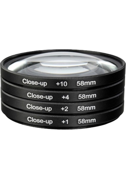 Evrensel Kamera Makro+1+2+4+10 Close-Up Lens Filtresi 4-1 Arada Yakın Çekim Lens 58MM Çeşitli Kameralar Için Uygun (Yurt Dışından) indirimleri