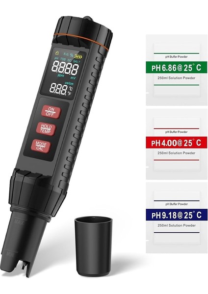Akvaryum Için Havuz Tuz Test Cihazı, Ph Metre, Ph Metre, 7 Arada Tds Tuzluluk Test Cihazı Ec Orp S.g.temp ve Ph Test Cihazı Dijital (0.01 Hassasiyet) (Yurt Dışından)