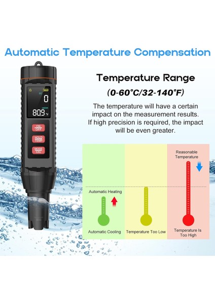 Akvaryum Için Havuz Tuz Test Cihazı, Ph Metre, Ph Metre, 7 Arada Tds Tuzluluk Test Cihazı Ec Orp S.g.temp ve Ph Test Cihazı Dijital (0.01 Hassasiyet) (Yurt Dışından) fiyatları