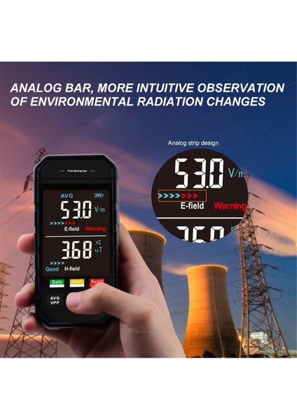 ET925PRO Elektromanyetik Radyasyon Test Cihazı Büyük Renk Ekran 40V/M Alarm Eşiği Ses Işık Uyarısı Güvenlik Monitörü (Yurt Dışından) fiyatları