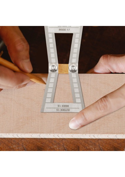 Dovetail Marker, El Kesilmiş Ahşap Ler Ölçer Kılavuz Kılavuz Aracı Ölçekli, Kargaşa Şablonu Boyutu 1: 5-1: 6 ve 1: 7-1: 8-Gümüş Için (Yurt Dışından) fiyatları