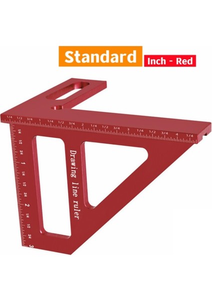 Carpenter Meydanı Alüminyum Çiftçilik Üçlü Cetvel Hassas Delik Scriber Ahşap Işleme Meydanı Prestor 45/90 Derece Black (Yurt Dışından) fiyatları