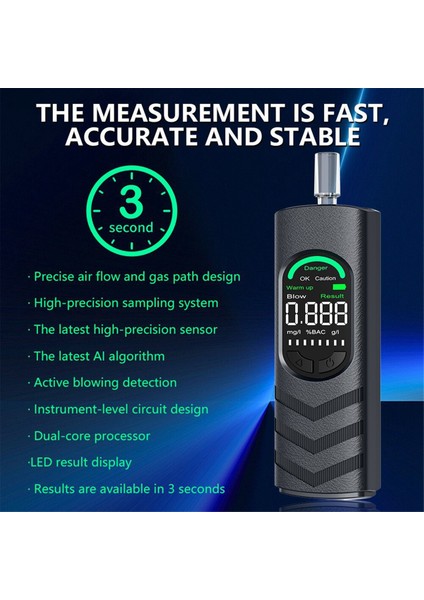 Taşınabilir Alkol Testleri Profesyonel Yüksek Duyarlılık Breathalyzer Alkol Testi Dijital Nefes Alkol Test Cihazı (Yurt Dışından) modelleri