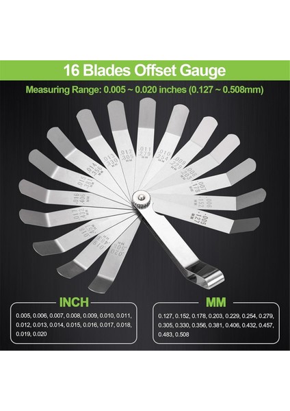 Feeler Göstergeleri Seti, 32 Bıçak Konik ve 16 Bıçak Ofset Feeler Gösterge Seti, Çift Işaretli Sae ve Metrik Feeler Gauge (Yurt Dışından) fiyatları
