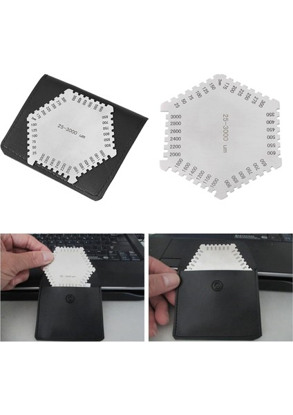 10 Adet Islak Film Tarağı 25-3000UM Kalınlık Göstergesi Yüksek Doğruluk Paslanmaz Çelik Depolama Çantası (Yurt Dışından) fiyatları