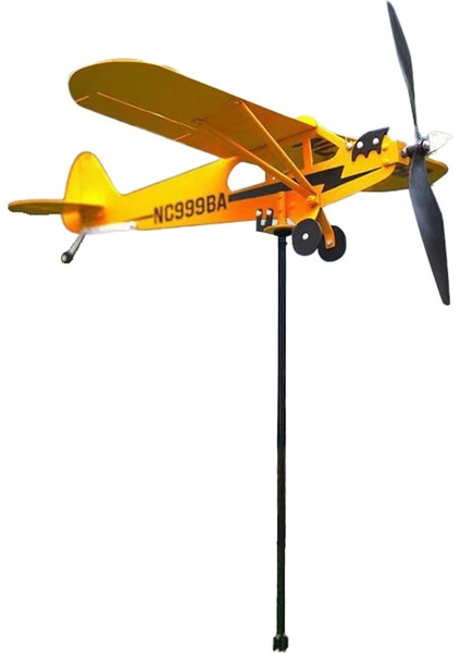 3D Rüzgar Dönen Metal Uçak Hava Dalısı Açık Çatı Rüzgar Yön Göstergesi Hava Dövme Bahçe Dekorasyonu, S (Yurt Dışından)