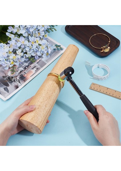 3pcs Ahşap Bilezik Mandrel Aracı, Bileklik Şekillendirici Sizer Ölçüm Aracı Kitleri Kucak Mücevher Yapımı Için Kauçuk Takı Çekiç (Yurt Dışından) fırsatları