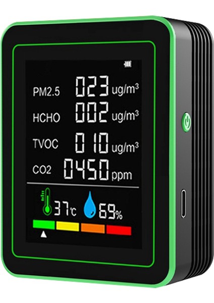 Toplam Akıllı Wifi Hava Kalitesi Sensörü Koruma Çok Fişli Koruyucu Co2/tvoc/hcho/pm2.5/sıcaklık/nem Siyah (Yurt Dışından) fırsatları