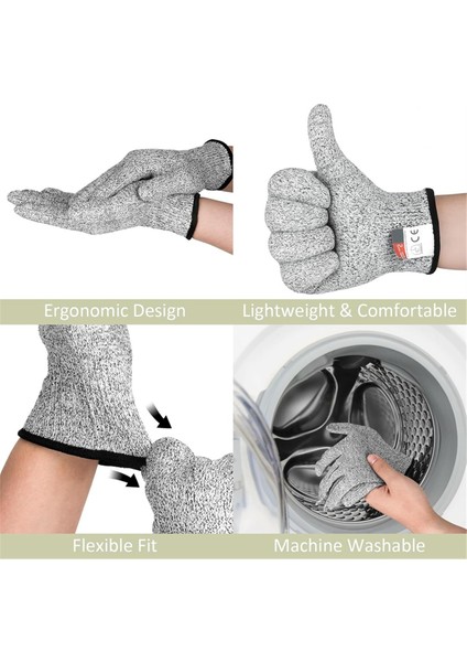 5 Çift Genel Model Kesme Dayanıklı Eldivenler Seviye 5 Koruması, Kesme Geçirmez Eldivenler, Makine Yıkanabilir, Koruyucu Eller (Yurt Dışından) modelleri