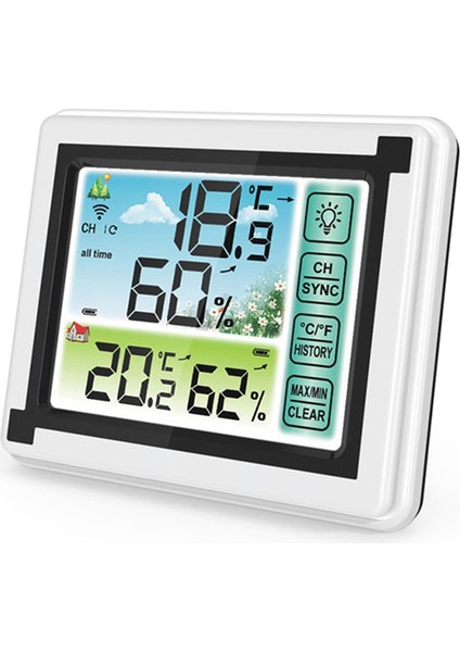 Hava Istasyonu Çalar Saat Termometre Higometre Dokunmatik Ekran Kablosuz Dış Sensör Güneş Drise Gün Batımı Higothermograf (Yurt Dışından) indirimleri