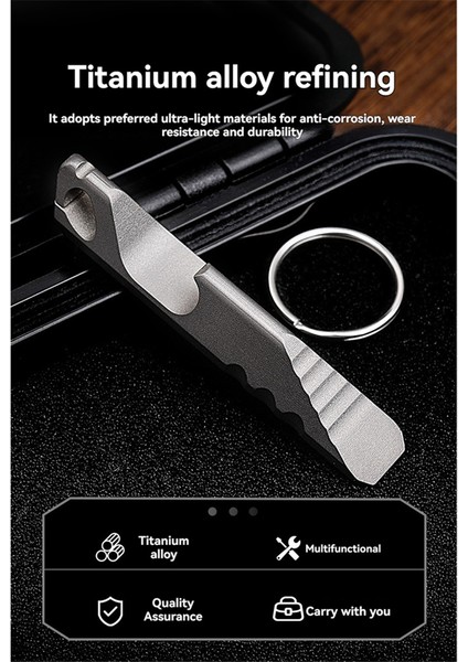 Çok Fonksiyonlu Küçük Titanyum Alaşımlı Crowbar Açık Şişe Açıcı, Kavanoz Taşınabilir Kolye Açılabilir (Yurt Dışından) fiyatları