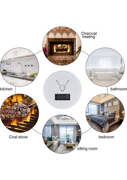 Mini Co Sensörü Karbon Monoksit Alarm Dedektörü LED Dijital Ekranla Püskürtülür Ev Mutfak Için Ses Uyarısı (Yurt Dışından) indirimleri