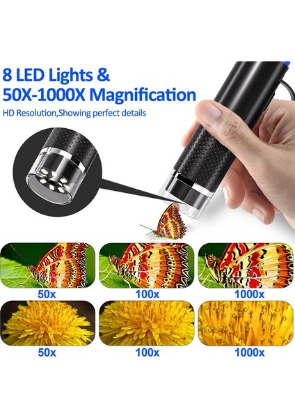 Kablosuz Dijital Mikroskop, 50X-1000X Büyütme Wifi Kamera El Cep Mikroskop Kamerası Ios Android Telefon (Yurt Dışından) indirimleri