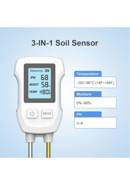3in1 Toprak Ph Test Cihazı LCD Ekran Toprak Termometresi Ph Sıcaklık Nem Ölçer Çiçek Torcu Dikim Toprak Test Cihazı (Yurt Dışından) indirimleri