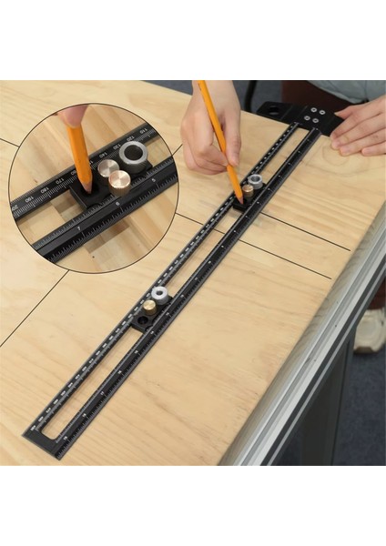 2 Delek Konumlandırma Puanlama Skoru Cetvel Alüminyum Alaşım Scriber Işaretleme Göstergesi 6/8/10MM Matkap Kolları 50CM (Yurt Dışından) fırsatları