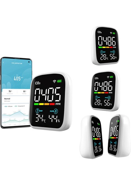 Wifi Kızılötesi Co2 Monitör Karbon Dioksit Monitörü Ndır Sensör Hava Kalitesi Monitörü Karbon Dioksit Dedektörü (Yurt Dışından)