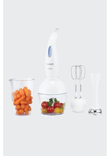 El Blender Seti, Doğrama ve Karışım Özellikli, Beyaz, K-1252
