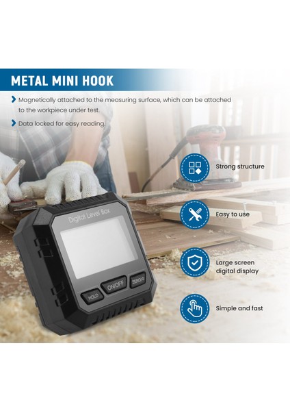 Dijital Protraktor Eğim Kometre Seviye Ölçer Gonyometre Ölçüm 90 Derece Ekran Incinometre-Black (Yurt Dışından) fırsatları