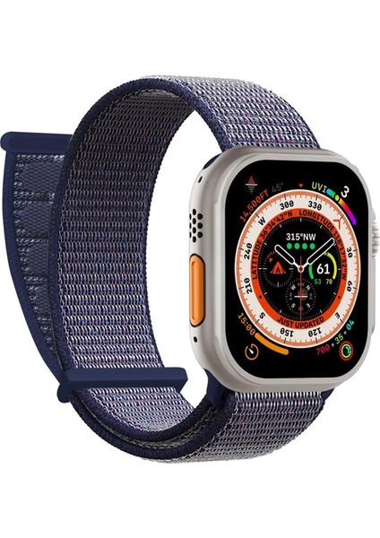 Apple Watch Series 11 46MM Hasırlı Kordon Woven Lacivert