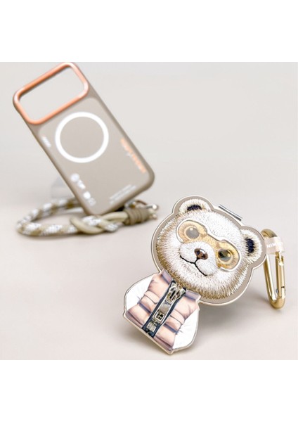 iPhone 17 Pro Max Uyumlu Magsafe Stant Özellikli 3D Gözlük Fermuar Bear Detaylı Cool Cute Kılıf 11B fiyatları