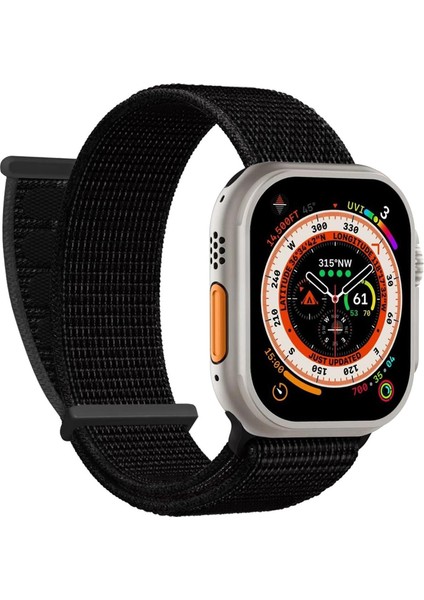 Apple Watch Se 3 44MM Hasırlı Kordon Woven Siyah