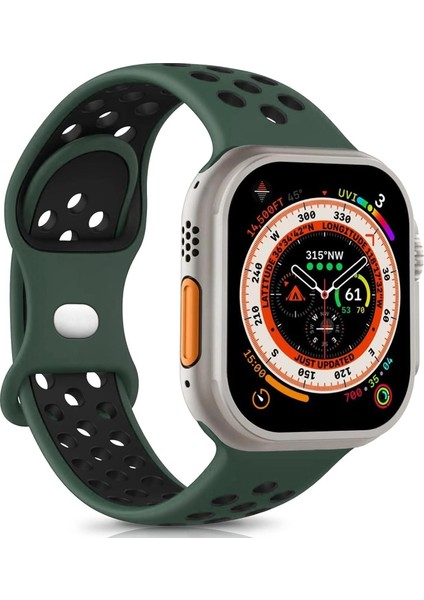 Apple Watch Se 3 40MM Kordon Rainbow Band Yeşil Siyah