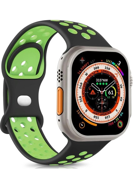 Apple Watch Se 3 40MM Kordon Rainbow Band Siyah Yeşil