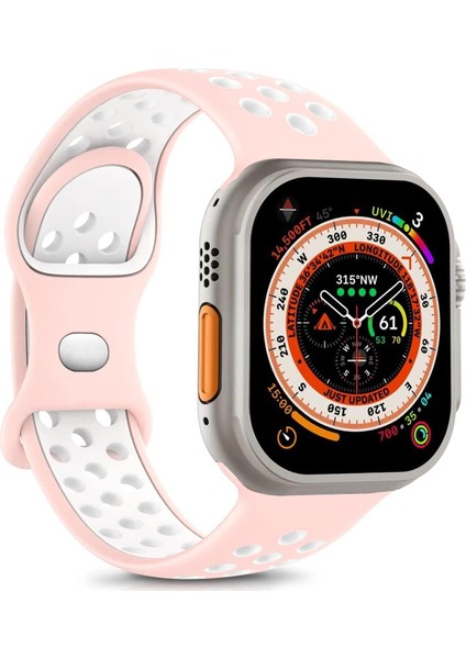 Apple Watch Se 3 40MM Kordon Rainbow Band Pembe Beyaz