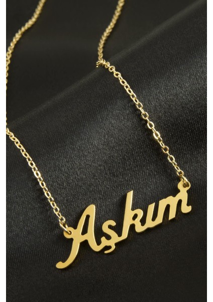 Allzey Aşkım Isimli Kolye -Sarı