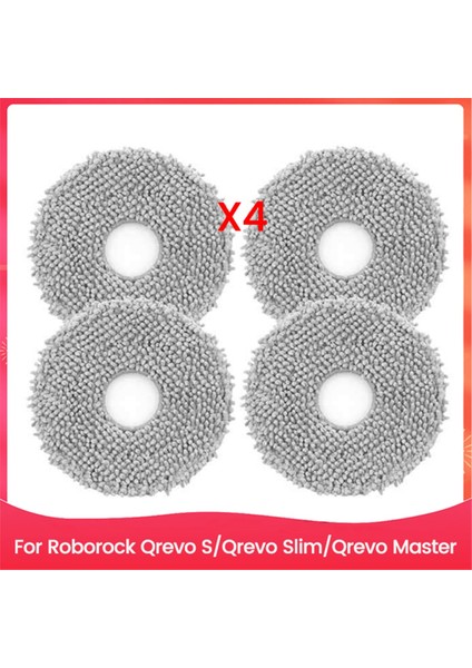 Roborock Qrevo S Qrevo Slim Qrevo Maste Elektrikli Süpürge Için 4 Adet Paspas Bezi Seti Paspas Bezi Aksesuarları Yedek Parçaları (Yurt Dışından)