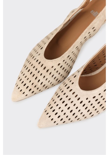 Bej Deri Kadın Topuklu Ayakkabı fırsatları