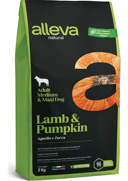 Natural Kuzulu & Balkabağı Düşük Tahıllı Orta-Büyük Irk Yetişkin Köpek Maması 2 Kg