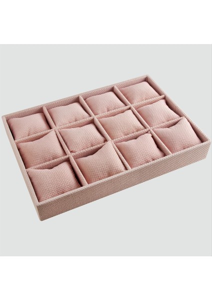 Allzey 12LI Anfora Kumaş Yastıklı Tabla-Pembe