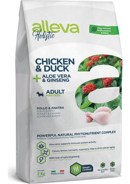 Holistik Tavuklu & Ördekli Tahılsız Küçük Irk Yetişkin Köpek Maması 2 Kg