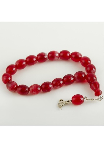 Allzey 17LI Oval Şakşak Tesbih-Açık Kırmızı fiyatları