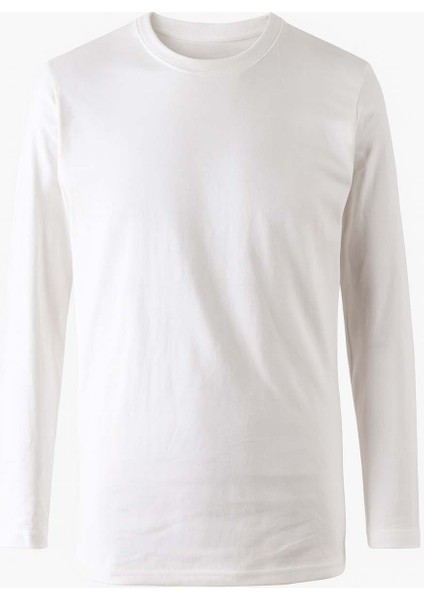 Ribana Sıfır Yaka Erkek Ekru Erkek Sweatshirt 5074-1