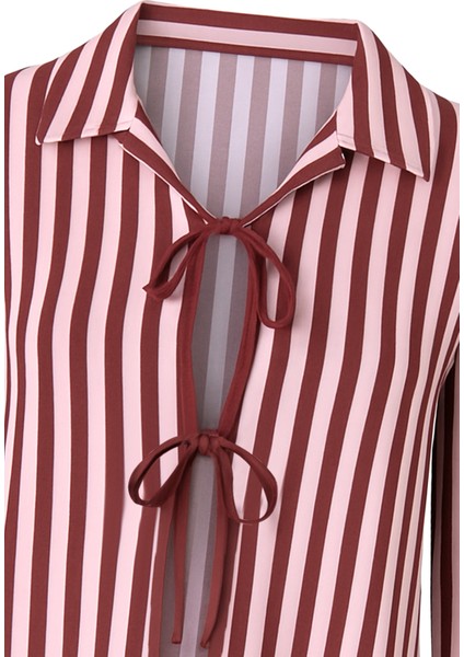 3'lü Çizgili Pamuklu Pijama Takımı