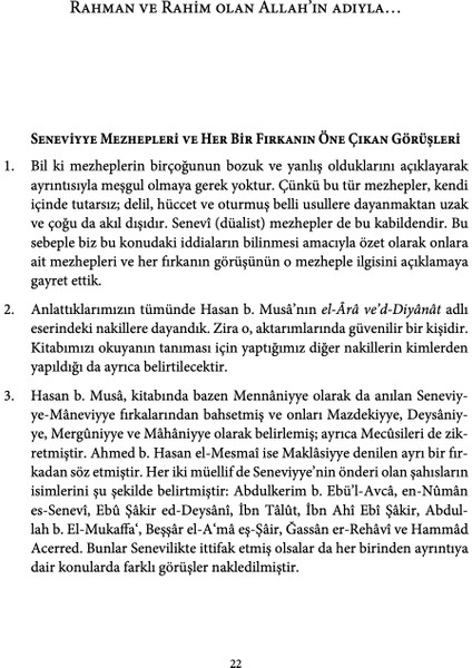 İslam Dışı Fırkalar - Kâdî Abdülcebbâr modelleri