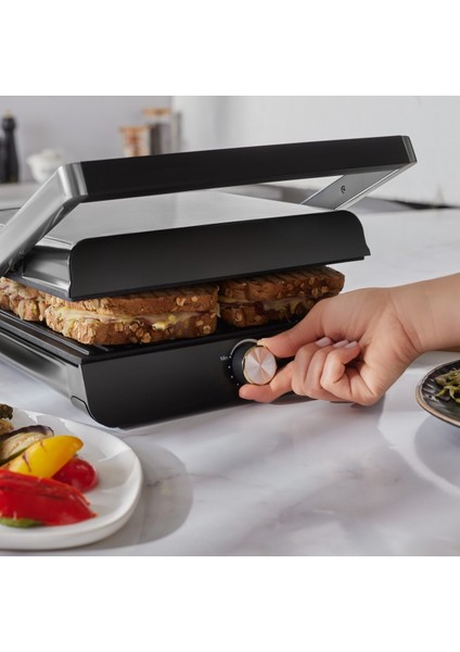 Inox Gövdeli Döküm Plakalı Tost ve Izgara Makinesi, Siyah Renk modelleri