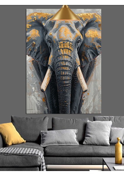 Fil Portresi Dekoratif Kanvas - Mdf Ahşap Tablo