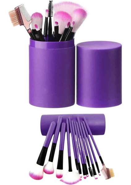 Zeroshop Makyaj Fırçası 12 Parça Set Yumuşak Uçlu Göz Makyajına Uygun Hafif ve Taşınabilir Çanta indirimleri