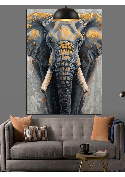 Fil Portresi Dekoratif Kanvas - Mdf Ahşap Tablo modelleri