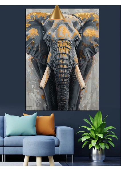 Fil Portresi Dekoratif Kanvas - Mdf Ahşap Tablo fırsatları