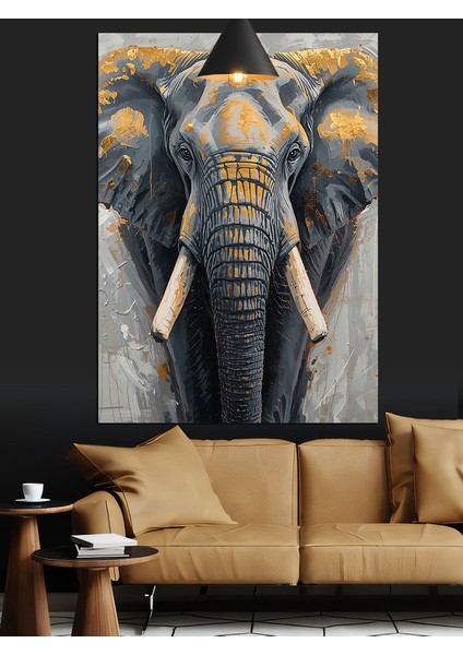 Fil Portresi Dekoratif Kanvas - Mdf Ahşap Tablo indirimleri